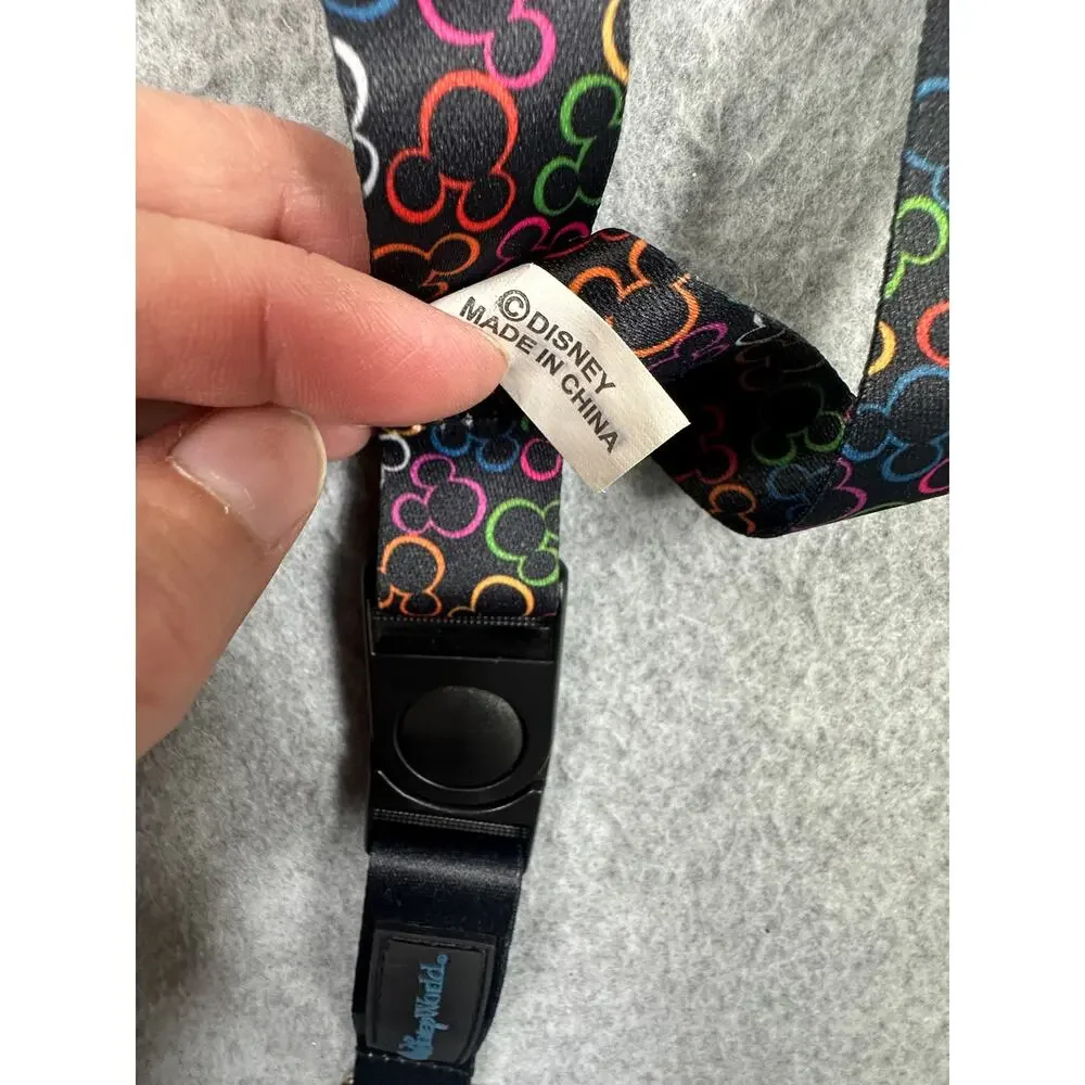 Walt Disney World Lanyard Rainbow Mickey Mouse Nylon